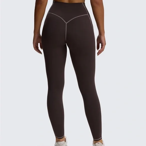 Aoxjox Workout High Waisted Leggings - Driftwood Brown - Picture 2 of 8